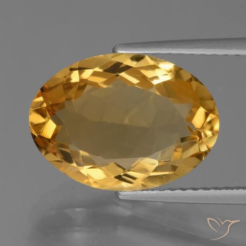 Citrine Ovale en damier des États-Unis 5,53 ct, dimension 14,3 x 10,3mm, pureté vvs, pierre gemme naturelle Non traité, 1 pièce de citrine de couleur Orange doré profond, dureté Mohs de 7 convient aux bijoux de tous les jours, pierre de sagesse, Pierre précieuse de l'année du coq, Photo A