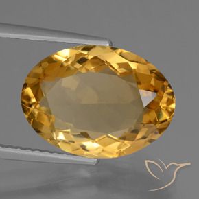 5.53 ct Golden Citrine Stone, Natural Citrine in Oval Facet Shape for Sale