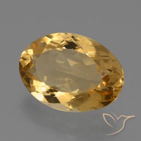 6.08 ct Golden Citrine Stone, Natural Citrine in Oval Facet Shape for Sale