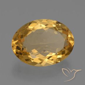 4.93 ct Golden Citrine Stone, Natural Citrine in Oval Facet Shape for Sale