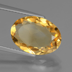 4.40 ct Golden Citrine Stone, Natural Citrine in Oval Facet Shape for Sale
