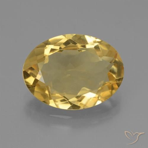 4.24 ct Golden Citrine Gemstone, Citrine Gem in Oval Facet Shape for Sale.