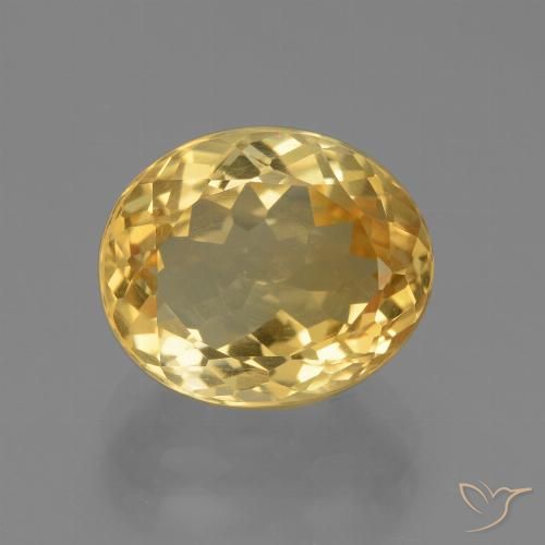 5.01 ct Golden Citrine Gemstone, Citrine Gem in Oval Facet Shape for Sale.