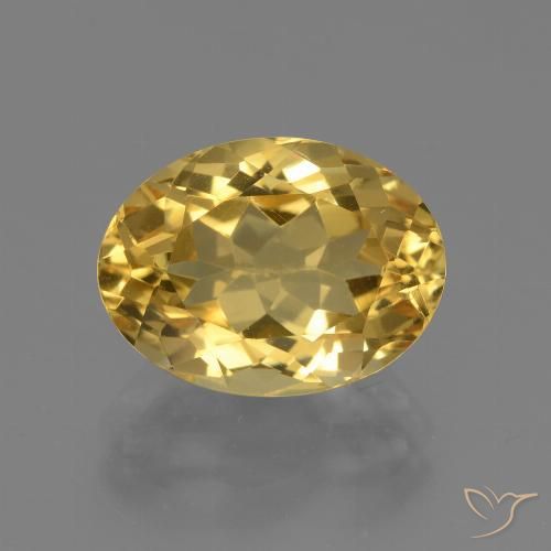4.40ct Natural Medium Golden Citrine, Oval, VVS