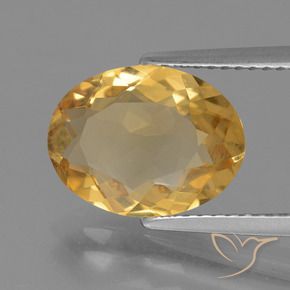 3.28 ct Golden Citrine Stone, Natural Citrine in Oval Facet Shape for Sale