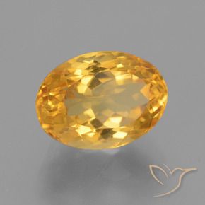 3.98 ct Golden Citrine Stone, Natural Citrine in Oval Facet Shape for Sale