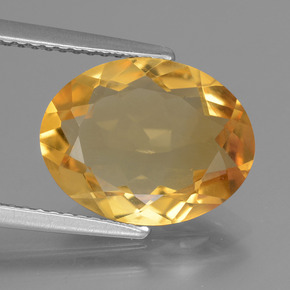 3.98 ct Golden Citrine Gemstone, Citrine Gem in Oval Facet Shape for Sale.