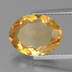 3.98 ct Golden Citrine Stone, Natural Citrine in Oval Facet Shape for Sale