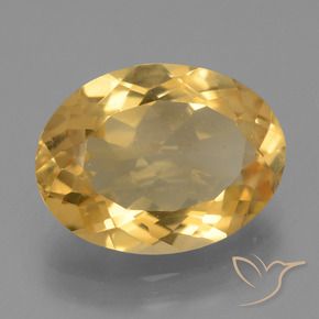 5.25 ct Golden Citrine Stone, Natural Citrine in Oval Facet Shape for Sale