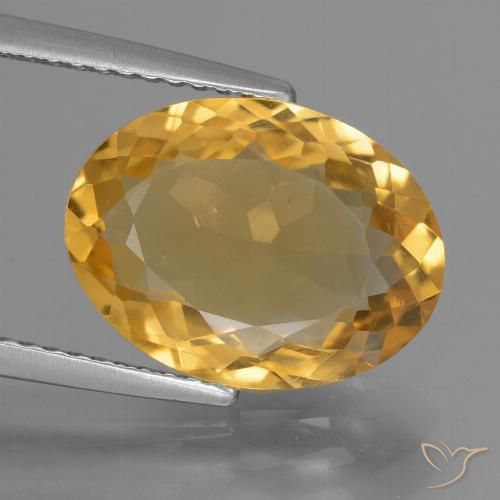 4.44ct Natural Orange-Gold Citrine, Oval, VS