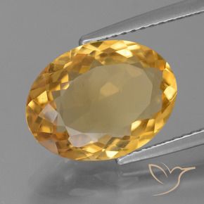 4.44 ct Golden Citrine Stone, Natural Citrine in Oval Facet Shape for Sale