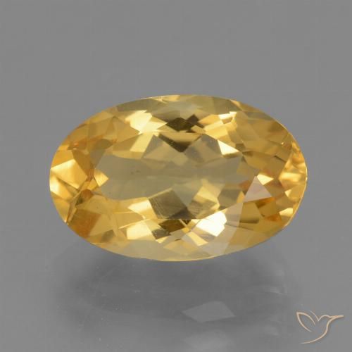 4.08ct Natural Medium Gold Citrine, Oval, VVS-VS