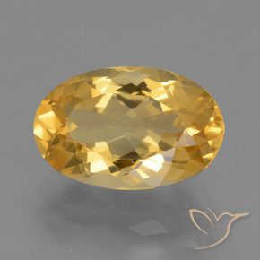 4.08 ct Golden Citrine Stone, Natural Citrine in Oval Facet Shape for Sale
