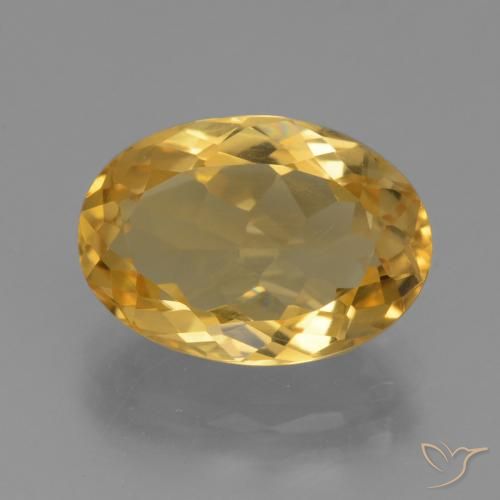 4.09ct Natural Medium-Dark Golden Citrine, Oval, VVS