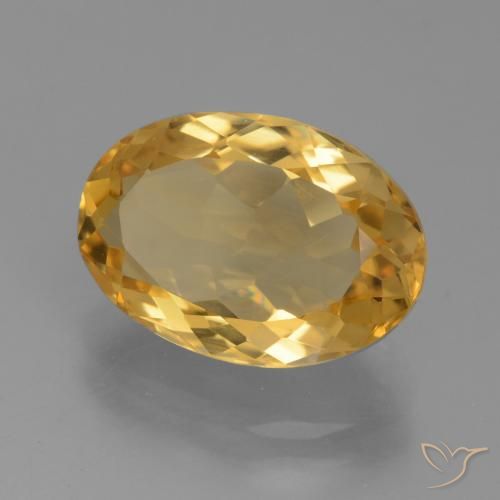 4.09 ct Golden Citrine Stone, Natural Citrine in Oval Facet Shape for Sale