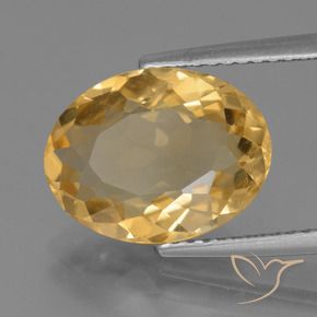 4.39 ct Golden Citrine Stone, Natural Citrine in Oval Facet Shape for Sale