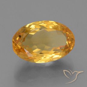 4.97 ct Golden Citrine Stone, Natural Citrine in Oval Facet Shape for Sale
