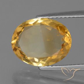 3.75 ct Golden Citrine Stone, Natural Citrine in Oval Facet Shape for Sale