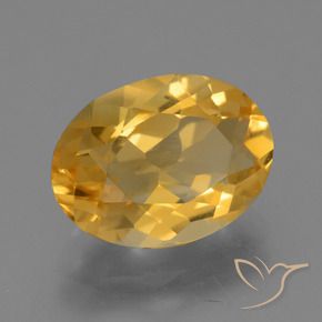4.03 ct Golden Citrine Stone, Natural Citrine in Oval Facet Shape for Sale