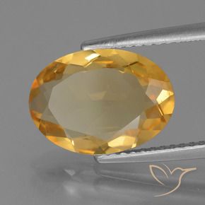 3.20 ct Golden Citrine Stone, Natural Citrine in Oval Facet Shape for Sale