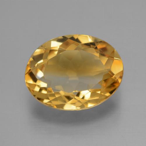 Orange doré profond Citrine gemme - 3.8ct Ovale facette (ID: 446146)