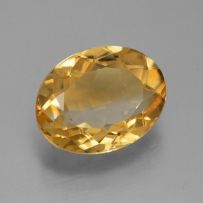3.75 ct Golden Citrine Stone, Natural Citrine in Oval Facet Shape for Sale