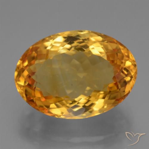 Deep Orange-Gold Цитрин Камень - 11.9ct Фасетный Овал (ID: 446219)