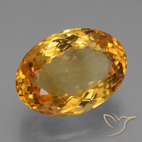11.85 ct Golden Citrine Stone, Natural Citrine in Oval Facet Shape for Sale