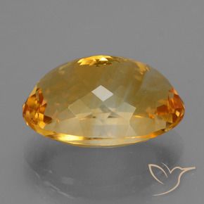Citrine Gemstone in 17.3 x 12.4 mm Size for Sale, Citrine Stone in Deep Orange-Gold Color