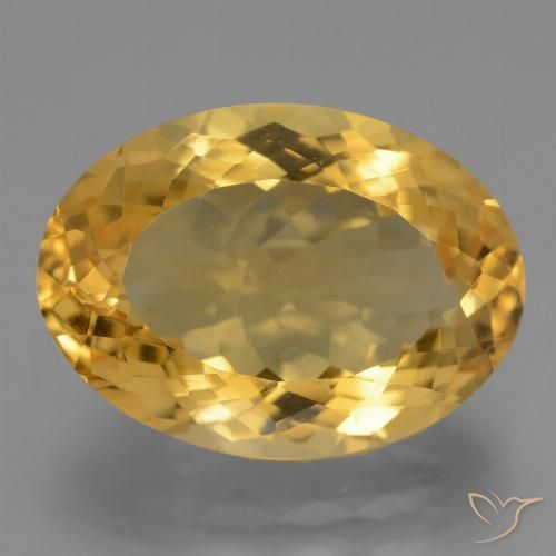 12.44ct Natural Bright Gold Citrine, Oval, VVS-VS