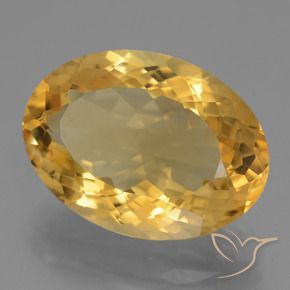 12.44 ct Golden Citrine Stone, Natural Citrine in Oval Facet Shape for Sale