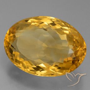 12.93 ct Golden Citrine Stone, Natural Citrine in Oval Facet Shape for Sale