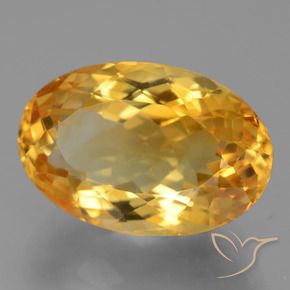 10.47 ct Golden Citrine Stone, Natural Citrine in Oval Facet Shape for Sale