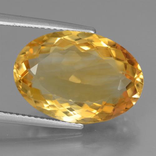 Золотисто-оранжевый Цитрин Камень - 9.8ct Фасетный Овал (ID: 446226)