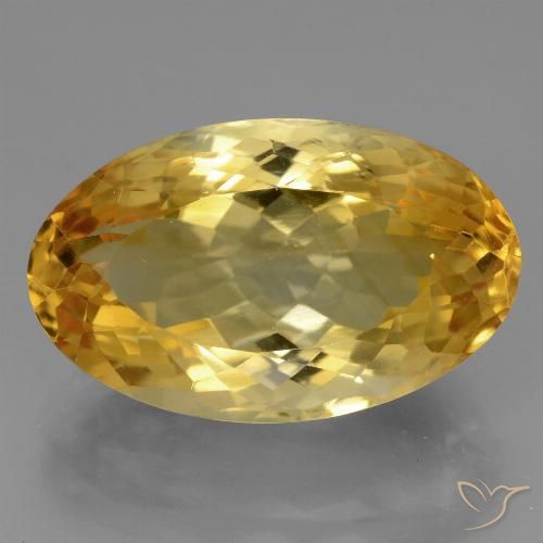 12.85 ct Golden Citrine Gemstone, Citrine Gem in Oval Facet Shape for Sale.