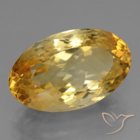 12.85 ct Golden Citrine Stone, Natural Citrine in Oval Facet Shape for Sale