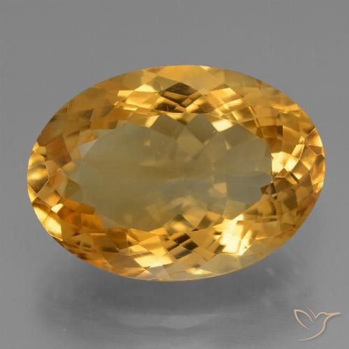 Deep Golden Orange Цитрин Камень - 12ct Фасетный Овал (ID: 446228)