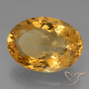 11.96 ct Golden Citrine Stone, Natural Citrine in Oval Facet Shape for Sale