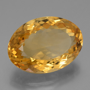 12.40 ct Golden Citrine Stone, Natural Citrine in Oval Facet Shape for Sale