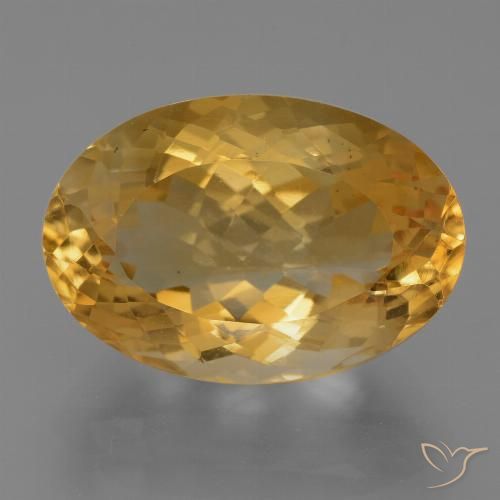 10.94ct Natural Deep Golden Orange Citrine, Oval, VVS