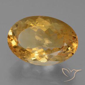 10.94 ct Golden Citrine Stone, Natural Citrine in Oval Facet Shape for Sale