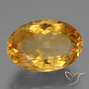 9.46 ct Golden Citrine Stone, Natural Citrine in Oval Facet Shape for Sale