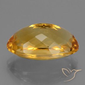 Citrine Gemstone in 16.8 x 11.3 mm Size for Sale, Citrine Stone in Dark Orange-Gold Color