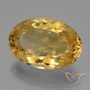 10.67 ct Golden Citrine Stone, Natural Citrine in Oval Facet Shape for Sale