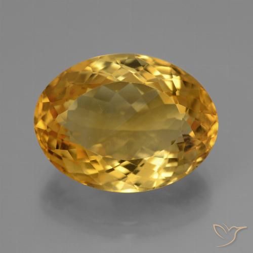 11.77ct Natural Deep Golden Orange Citrine, Oval, VVS