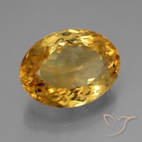 11.77 ct Golden Citrine Stone, Natural Citrine in Oval Facet Shape for Sale