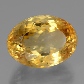 18.16 ct Golden Citrine Stone, Natural Citrine in Oval Facet Shape for Sale
