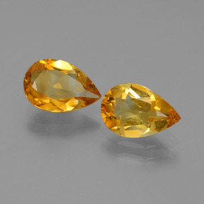 Dark Orange-Gold Citrine Gem - 1.1ct Pear Facet (ID: 446531)