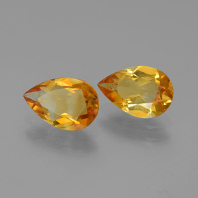2.13 ctw Golden Citrine Stones, Natural Citrine in Pear Facet Shape for Sale