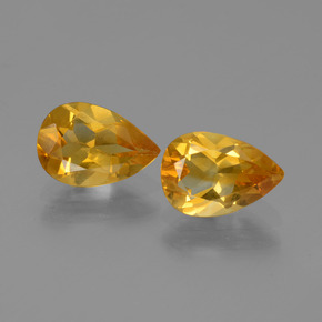 Deep Orange-Gold Citrin Edelstein - 1ct Birnen Schliff (ID: 446532)